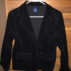 Faux velvet black jacket